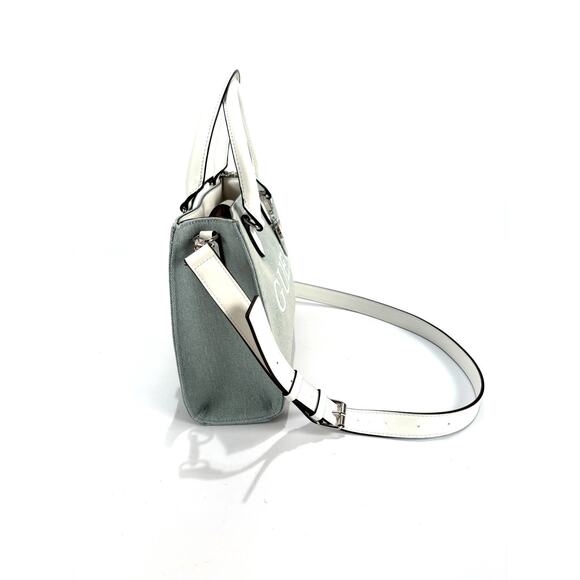 EUC Guess Tote Satchel Purse Light Blue Denim Crossbody Bag Logo Handbag - Picture 3 of 12